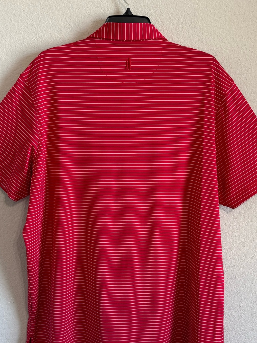 Johnnie-O Beau Performance Jersey Polo Red White Stripe UPF 50 Shirt Size XL - Picture 7 of 13